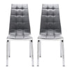 2 4 Dining Chairs High Back PU Leather Home Kitchen Chair Modern Chrome Legs Set