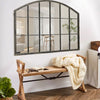 Rectangle Arched Window Mirror Durable Metal Frame Wall Mount Home Hallway Decor