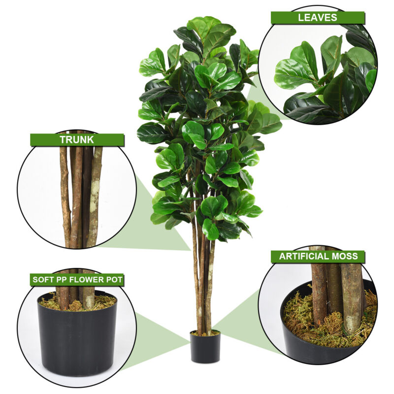 nearly natural 6 fiddle leaf fig tree 180cm Artificial Fiddle Leaf Fig Tree Nearly Natural Greenery Plant Po – Quildinc