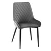 2x Ergonomic Grey Velvet Soft Padded Dining Chairs Set Metal legs Home Chair