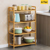 4 TIER Shelf Rack Bamboo Bookshelf Stand Storage Shoe Organizer Free Standing