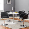 1pc Faux Leather Seat Back Barstool Metal Base Breakfast Salon Chair Adjustable