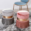 Velvet Padded Ottoman Storage Stool Pouffe Tassel Dressing Table Vanity Chair