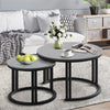 Nest of 2 Coffee Table Sofa Side Corner End Marble Nesting Table for Living Room