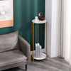 90cm Plant Stand Plant Holder Tall Side End Table 2-Tier with Golden Metal Frame