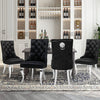 Velvet Accent Chair Tufted Lounge Tufted Wingback Dining Chair for Living Room