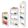 SLIM SLIDE OUT KITCHEN TROLLEY BATHROOM RACK HOLDER STORAGE SHELF ON WHEELS