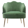 Upholstered Velvet Fabric Scalloped Oyster Shell Armchair Fireside Sofa Lounge