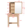 Dressing Table Jewelry Makeup Desk Table with Sliding Mirror 1 Drawer & Shelves
