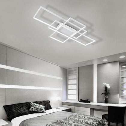 Chic White/Black LED Lamp Ceiling Light Modern Chandelier Bedroom Pendant Lights