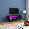 Modern TV Cabinet Led Light White High Gloss Stand Unit 110CM for Living Room UK