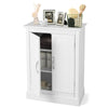Bathroom Floor Cabinet Freestanding Wooden Storage Cupboard with Double Door