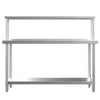 3 4 5 6ft Steel Catering Prep Tables w/ Extra Top Shelf Kitchen Dissecting Bench