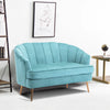 2 Seater Sofa Loveseat Chair Upholstered Velvet Fabric Armchair Shell Wing Back