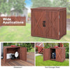 Outdoor Storage Shed Garden Patio Wood Utility Tool Cabinet W/Double Doors Brown