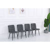 4X Upholstered Velvet Linen Dining Chairs Tufted Button Kitchen High Back Chair