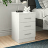 Zipcode Design Eva 3 Drawer Bedside Table - Matte White/Gloss White