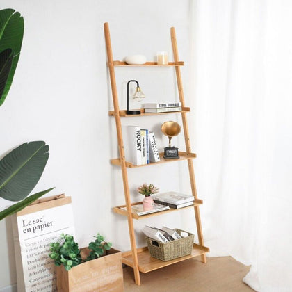 5 Tiers Ladder Shelf Wall Display Rack Plant Stand Home Storage Shelving Unit