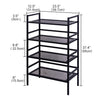 Adjustable Metal Shelf 4-Tier Storage Rack with 4 Hooks For Kitchen, Office