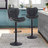 Adjustable Bar Stool x2 Gas Lift Kitchen Stool Frosting Base Swivel Faux Leather