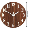 12'' Large Silent Luminous Wooden Quartz Wall Clock 3D Night Clock Home Decor UK
