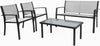 4 Pcs Garden Furniture Set Table &Chairs Patio Balcony Outdoor Indoor Glass Mesh