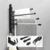 New Wall Mounted 4 Arm Towel Rail Storage Holder Bathroom Kitchen Swivel Rack UK