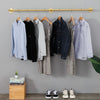 Gold Wall Mounted Clothes Rack Industrial Pipe Garment Rack Wedding Dress Shelf