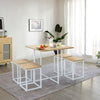 5-Piece Dining Table & Chair Set Bar Pub Table and Four Stool Set w/ MDF Table