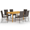 7 Piece Garden Dining Set Brown G9B2