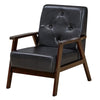 Classic Accent Sofa Chair PU Leather Armchair Ergonomic Leisure Lounge Chair