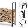 8/12FT Firewood Log Rack Tubular Basket Fireplace Burner Patio Rack Holder Stand