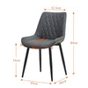 Set of 2 Dining Chair Faux Leather Chair with Padded Seat Dining Room Grey New