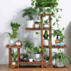 Rustic 6 Tier Wooden Step Shelf Stand Plant Flower Shelving Unit Indoor Outdoor