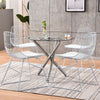 Industrial Set of 2 Metal Wire Mesh Dining Chairs White Retro Vintage Kitchen BN