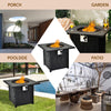50000BTU Square Propane Firepit w/High-temp Resistant Tabletop Gas FirePit Table