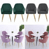 2Pcs Velvet Fabric Dining Chairs Accent Tub Chair Armchair Petal Back Gold Legs