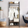 162cm Tall Wardrobe Clothes Rail Garment Rack Closet Organizer w/3 Tiers Shelves