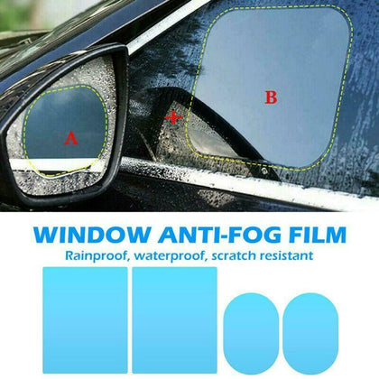 4x Car Anti-fog Rainproof Sticker Side Window Mirror Protective Film Rain Shield