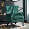 Scalloped Back Velvet Armchair Wing Back Chesterfield Queen Anne Chair Club Sofa