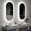 Oval Dimmable LED Backlit Bathroom Mirror Energy Saving Defog Wall Vanity Mirror