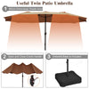 4.6M Patio Double-Sided Umbrella Parasol Outdoor Extra Large Crank Sunshade
