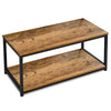 Industrial Coffee Table 2-Tier Storage Centre Table Wood Side Table Living Room