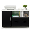 Mobile File Cabinet Modern Wood Floor Standing Cupboard with Drawer Home Office
