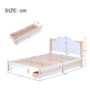 Wooden Bed Frame Storage Drawers 4ft6 Double Size Kids Bed with Cloud Headboard