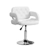 1pcs Adjustable Height Salon Chair Bar Stool PU Leather White Home Dining Room