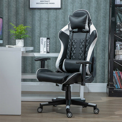 Racing Chair Gaming Chair Office Chair with Headrest Lumbar Pillow Adjustable BN