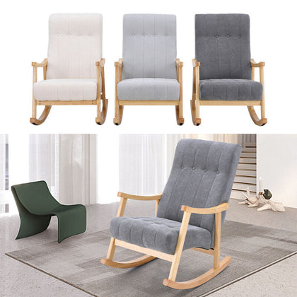Modern Rocking Chair Swing Recliner Rocker Armchair Lounge Rocking Nursery Seat