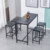 5Pcs Bar Table Stools Set 4 Bar Stools for Breakfast Pub Counter Small Apartment
