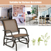 Outdoor Swing Glider Chair Patio Rocking Chair Single w/ Study Metal Frame Brown